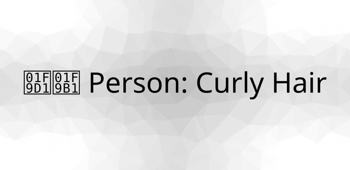 🧑‍🦱 Person: Curly Hair Emoji