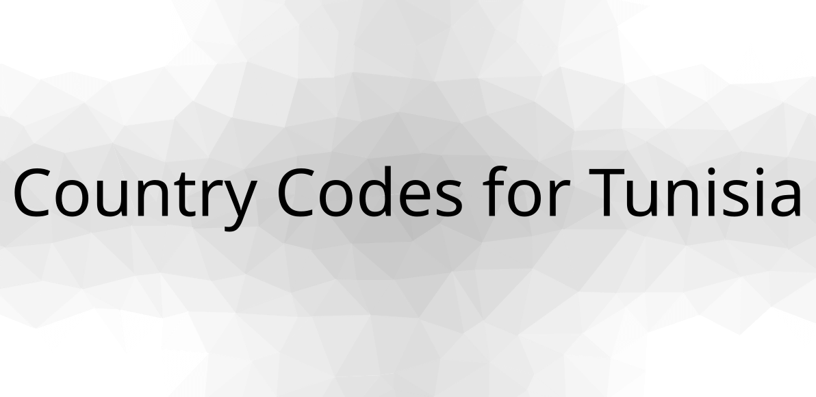 🇹🇳 Country Codes for Tunisia are TN, TUN, 788 & Calling Code is 216