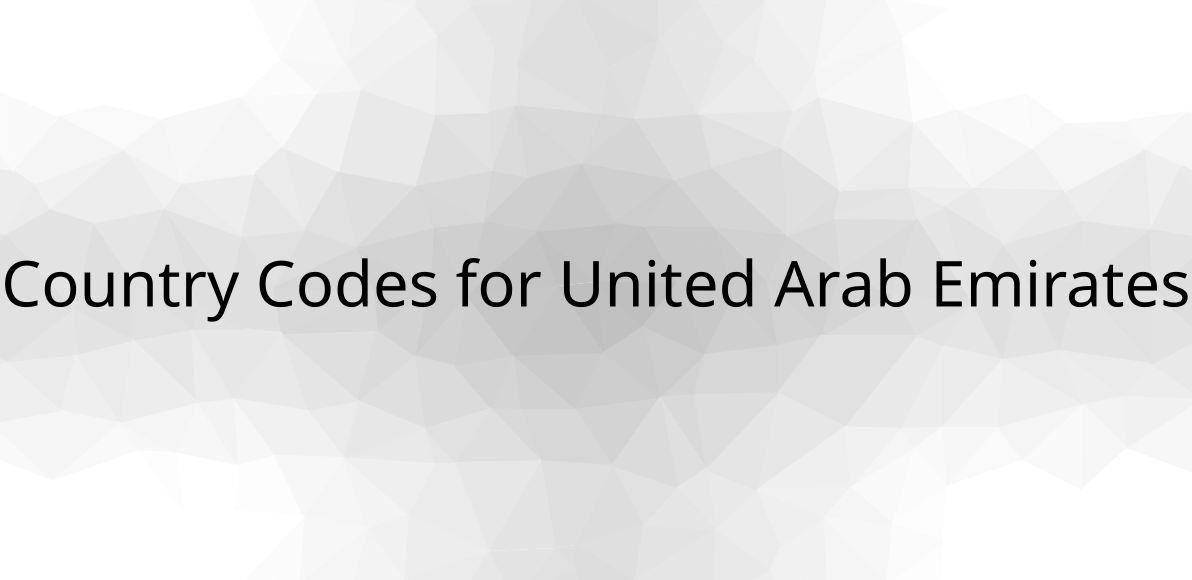 🇦🇪 Country Codes for United Arab Emirates are AE, ARE, 784 & Calling