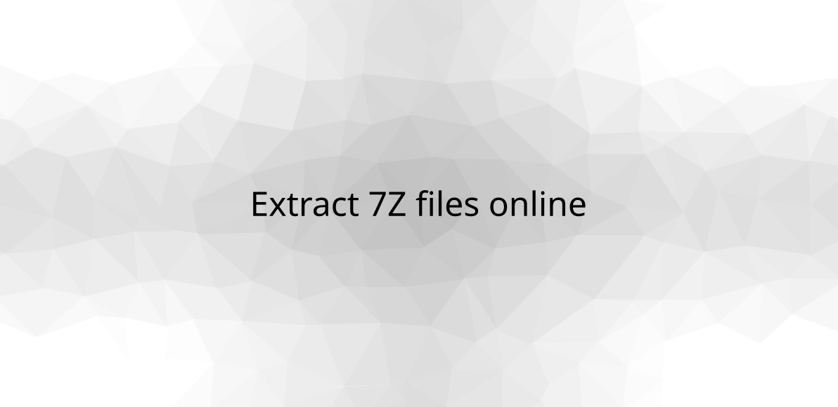 Extract 7Z files online