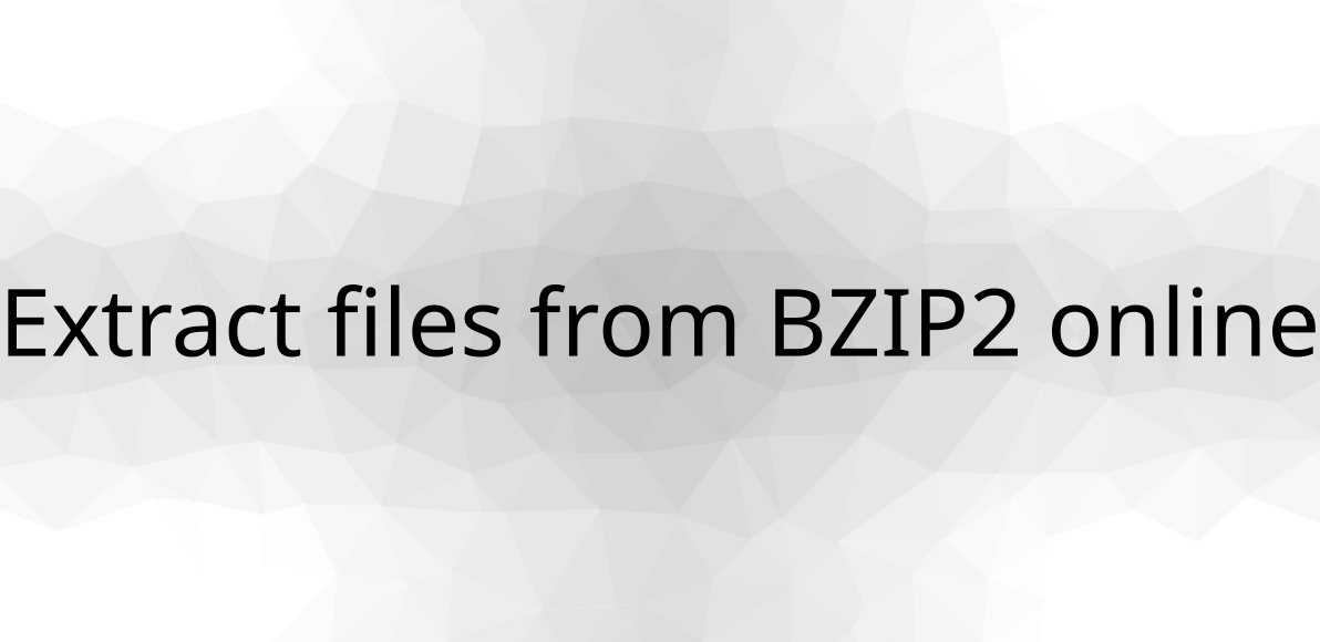 Extract files from BZIP2 online