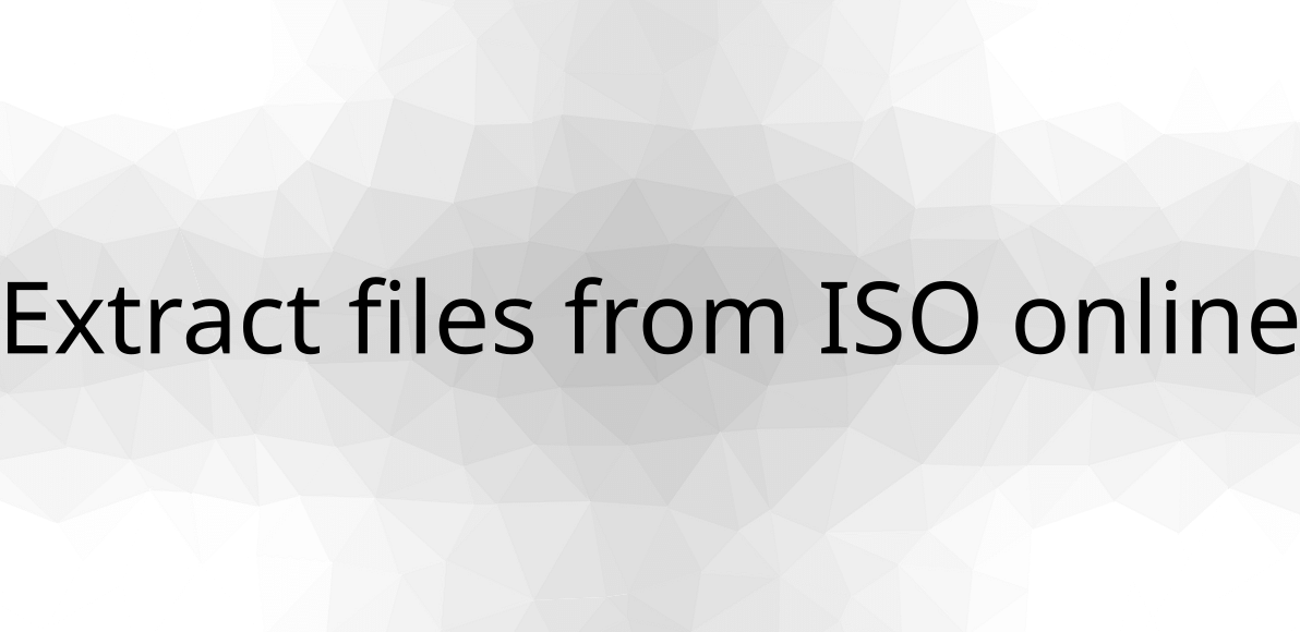 Extract files from iso online