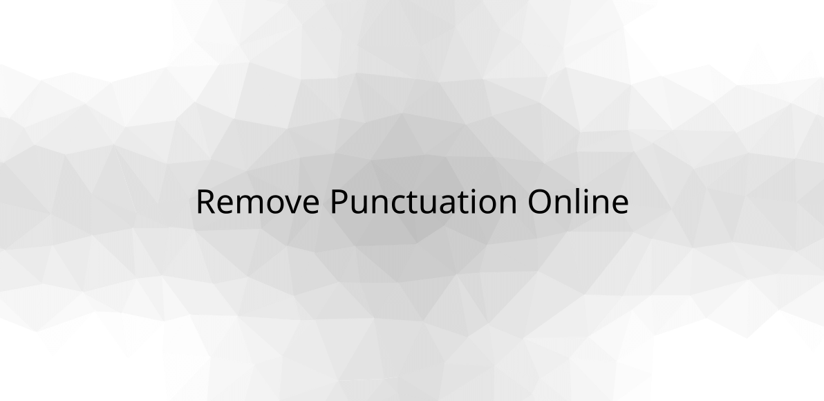Remove Punctuation Online
